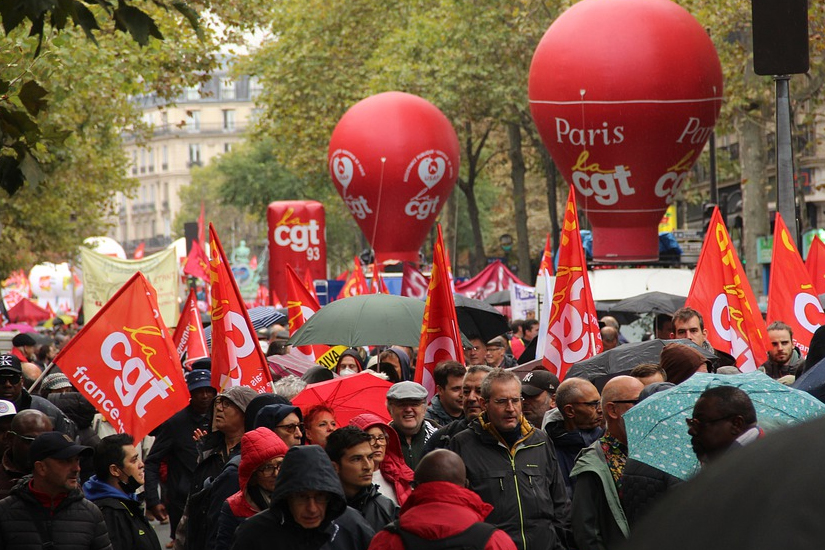 France pension protests.
