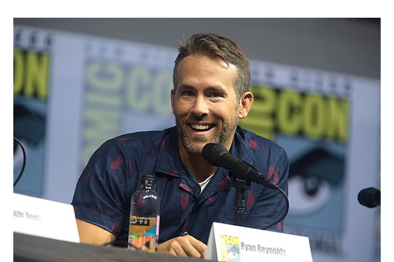 Ryan Reynolds speaking at the 2018 San Diego Comic Con International, for "Deadpool 2".