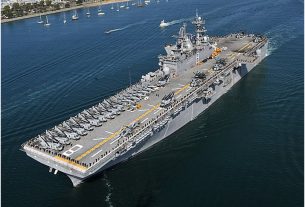 USS Makin Island (LHD-8), a Wasp-class amphibious assault ship, is the second ship of the United States Navy to be named for Makin Island.