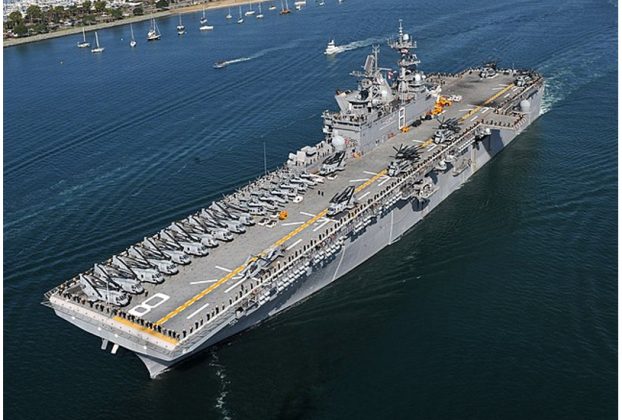 USS Makin Island (LHD-8), a Wasp-class amphibious assault ship, is the second ship of the United States Navy to be named for Makin Island.